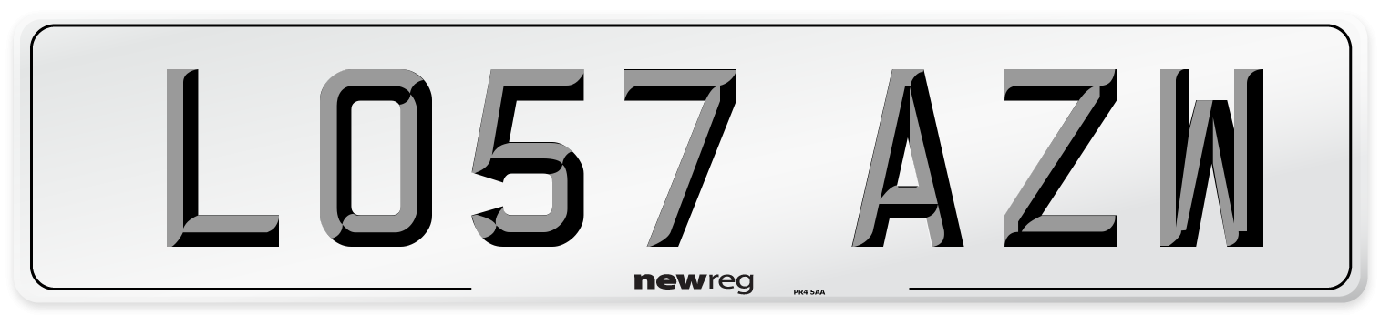 LO57 AZW Number Plate from New Reg